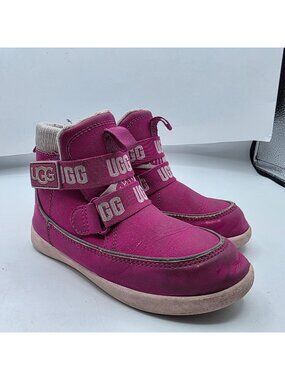 UGG Tabor Waterproof Girls Boots Size 11 Pink Casual Winter Adjustable Straps An
